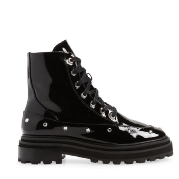 Schutz Patent Leather Combat Boots Sz 9 - Picture 5 of 9